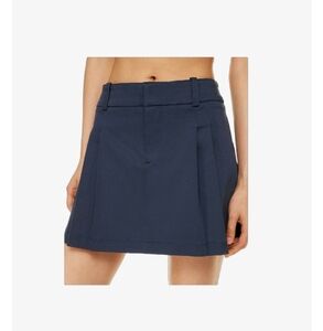 Navy Blue Pleated Skirt